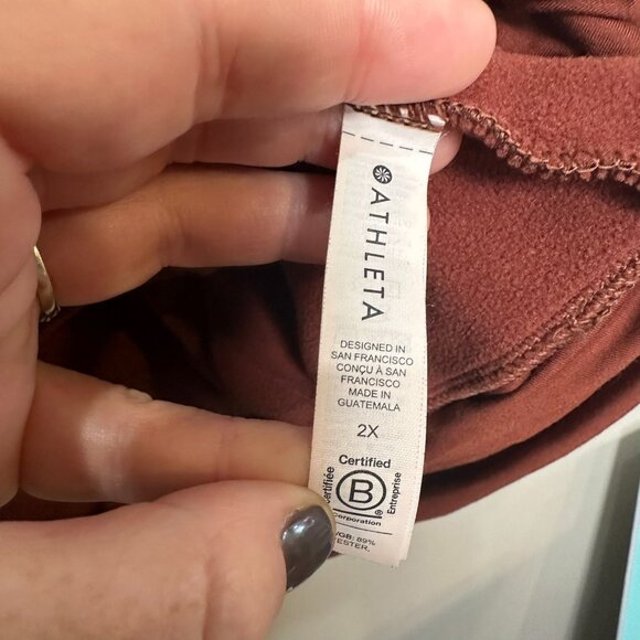 ATHLETA Altitude Polartec Half Zip Sweatshirt Size 2X Brick Red Athleisure - Picture 7 of 12